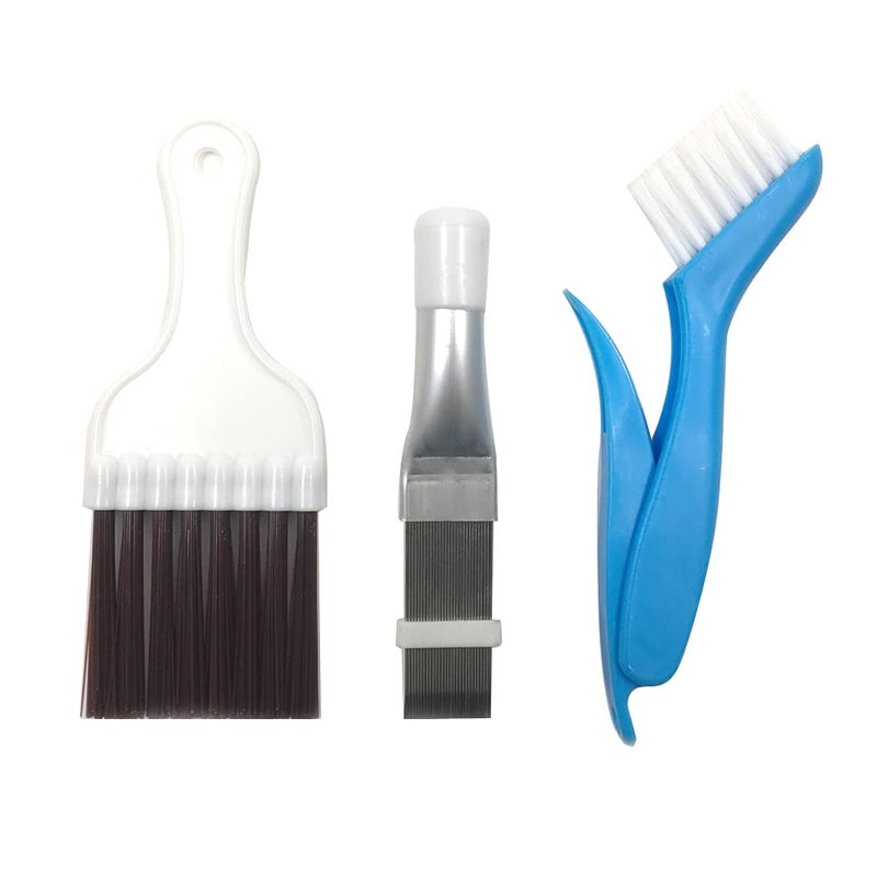 BangBoom 3 Styles Air Conditioner Condenser Fin Cleaning Brush, Premium Stainless Steel Fin Comb, Refrigerator Coil Cleaning Whisk Brush and Multifunction Plastic Brush Accessory (3PCS) - Image 1